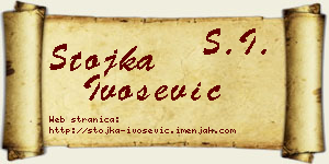 Stojka Ivošević vizit kartica